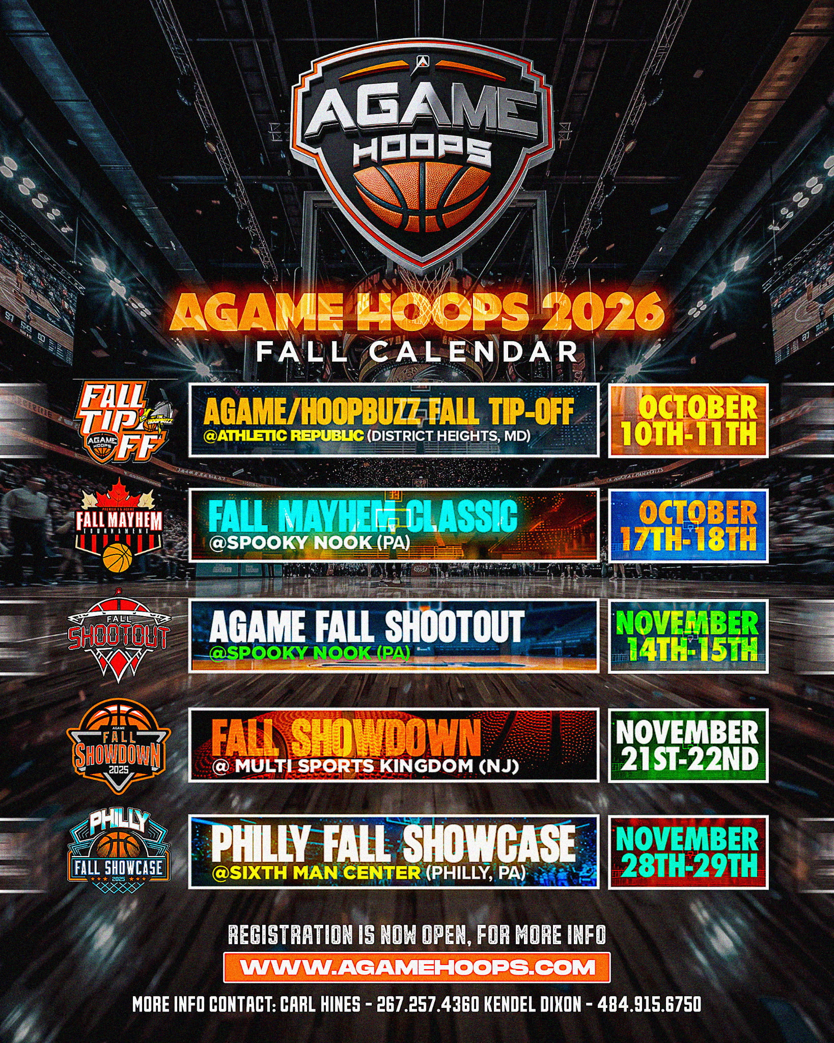 AGAME Hoops 2026 Spring Tournament Calendar